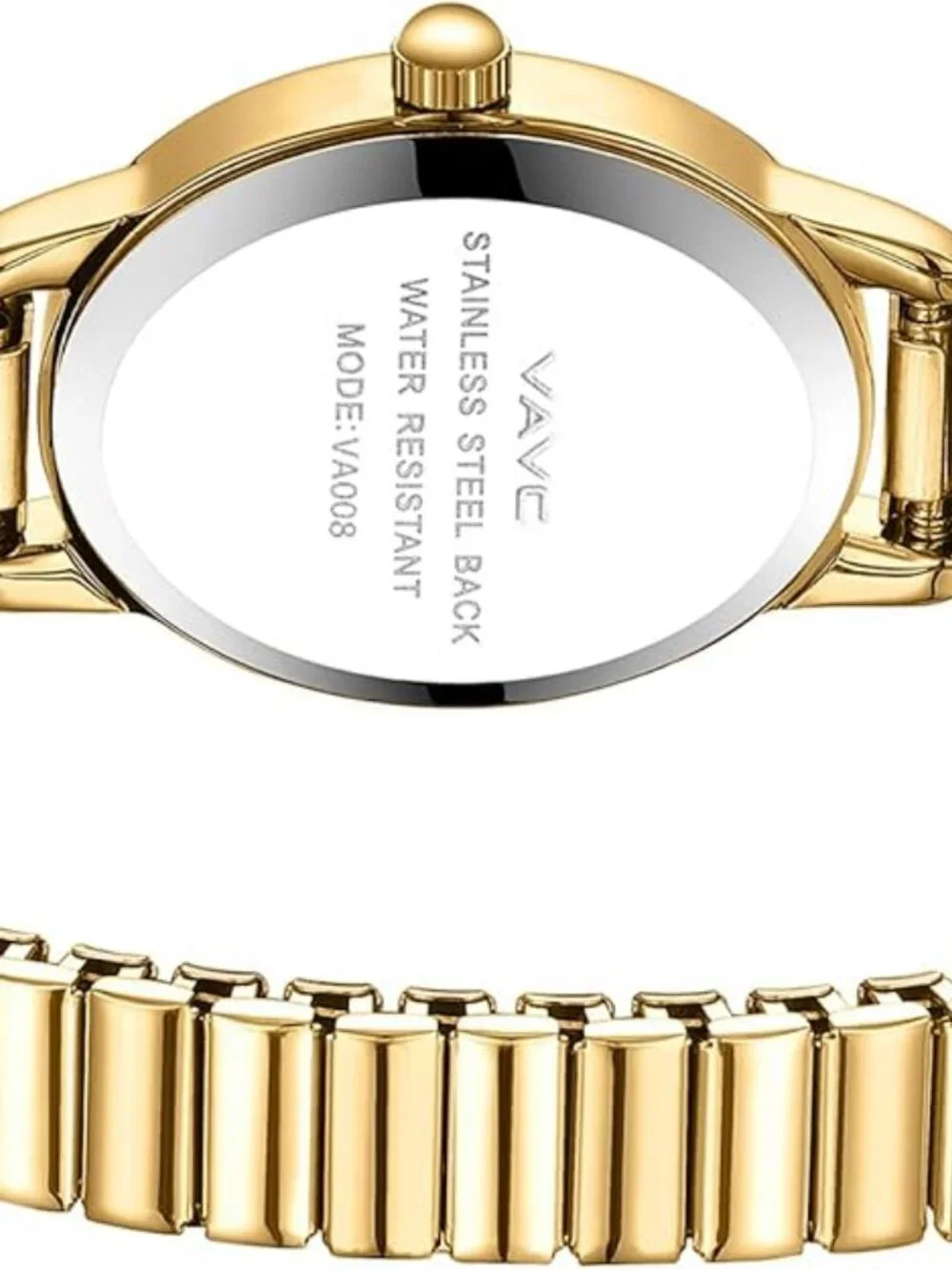 Women’s Gold Oval Watch Roman Dial Stainless Steel Expansion Band